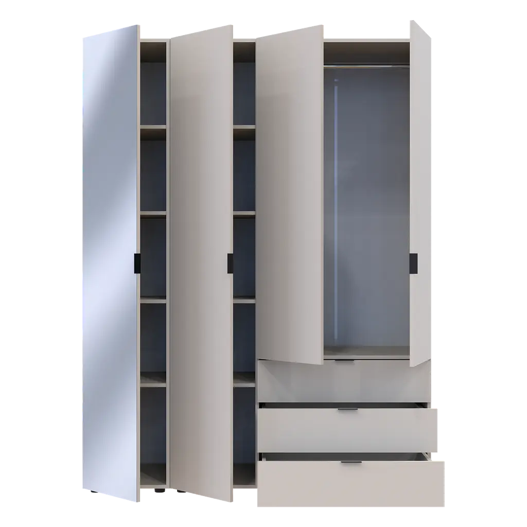 Шафа для одягу Doros Гелар Кашемір 3ДСП/Дзеркало 155х49.5х203.4 (80737657) - фото 3