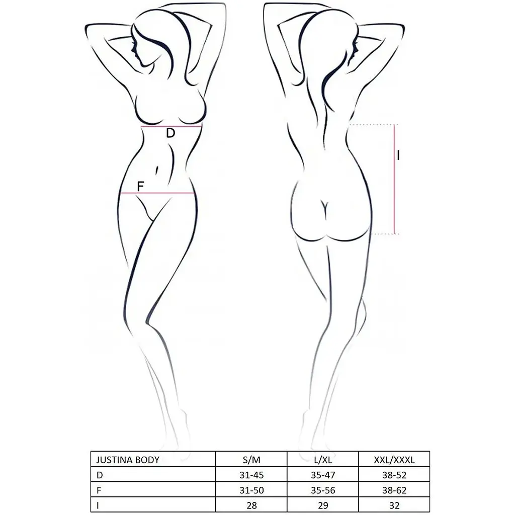 Боді монокіні Passion з відкритими грудьми JustinA Body Black S/M - фото 5