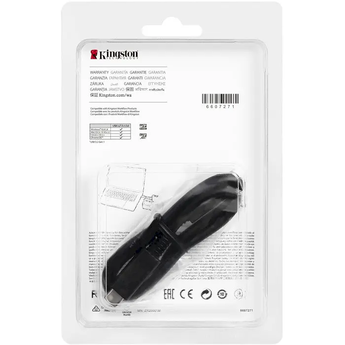 Кардрiдер Kingston iдер Workflow Dual-Slot microSDHC/XC UHS-II Card Reader (WFS-SDC) - фото 4