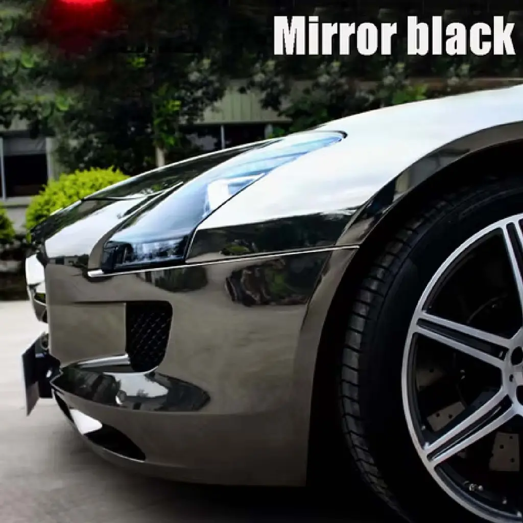 Автомобільна вінілова плівка ПВХ Chrome Mirror Black Суперглянець 1.52 Метра х 1 Метр 160 мікрон (CL-SCM-01P) - фото 6