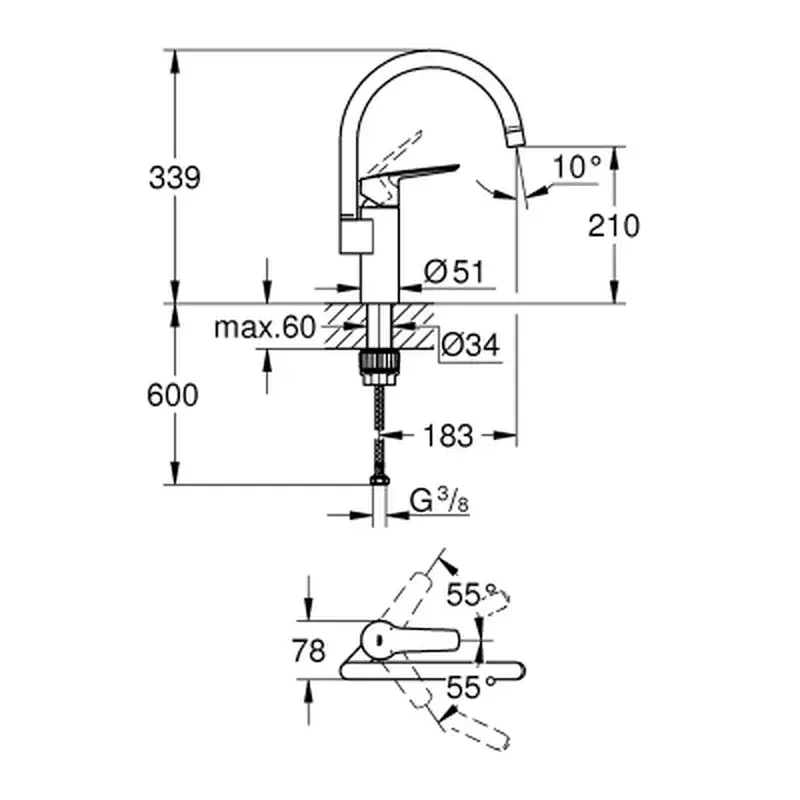 Змішувач Grohe QuickFix Start (304692430) - фото 4