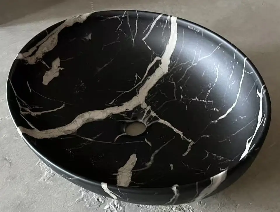 Умивальник накладний Mixxus Premium Ellipse-0102 marble 515x400x130 мм MP6552, Мармур - фото 4