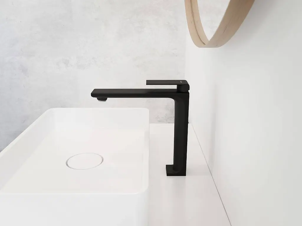 Змішувач для умивальника Corsan Trino black mat високий CMB7112BL Чорний матовий - фото 3