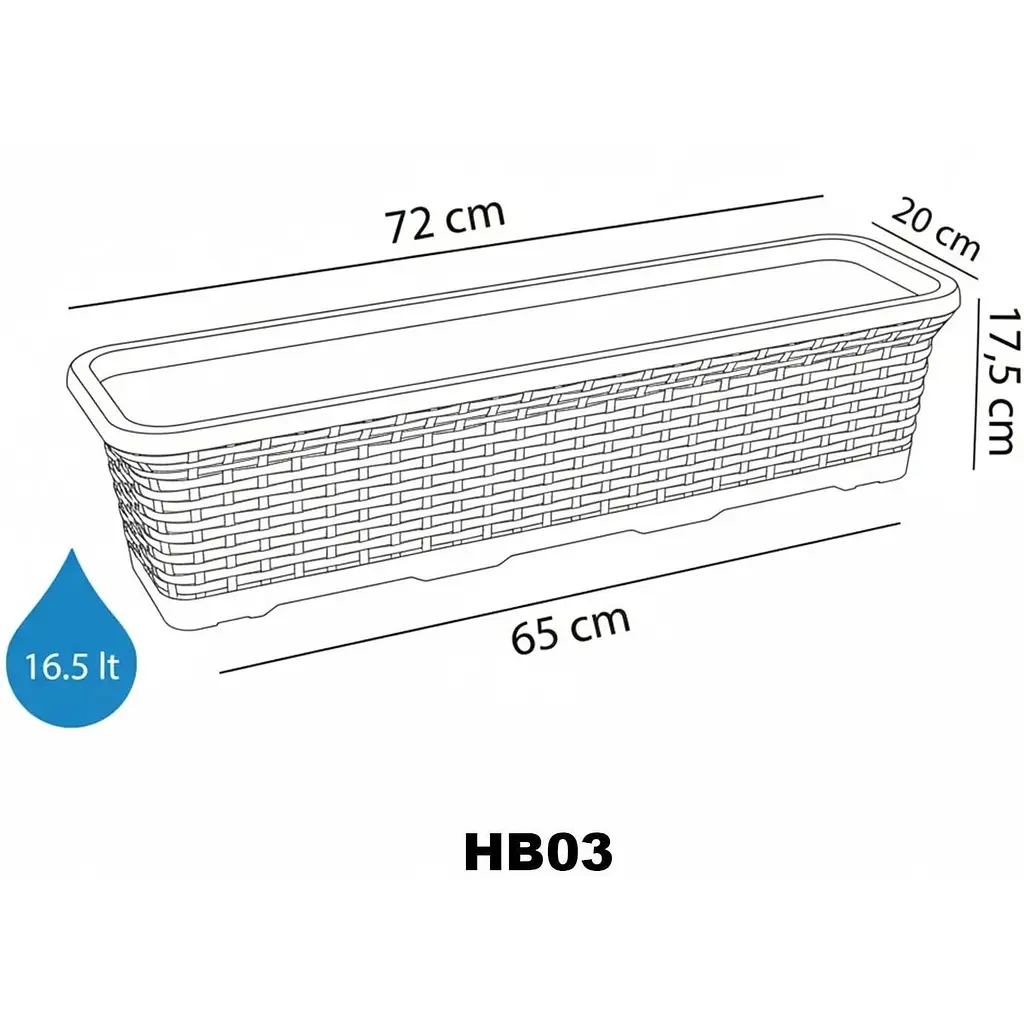 Вазон для квітів балконний Serinova Wire Mesh 16.5 л теракотовий (20-HB0308101-200100) - фото 3