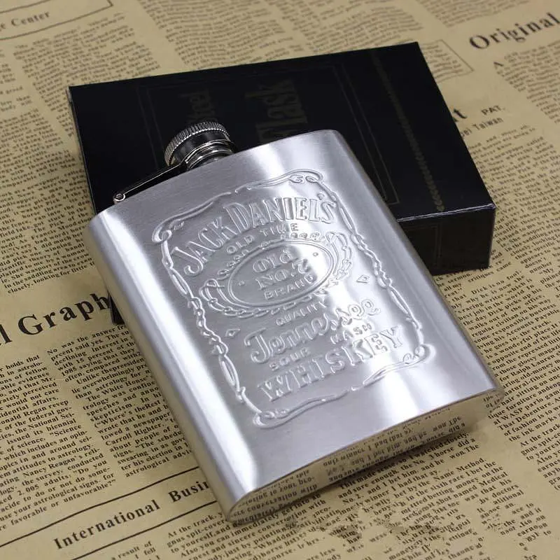 Металева фляга для алкоголю Jack Daniel's Джек Деніелс 0.2 л подарункова фляжка для віскі або коньяку - фото 3