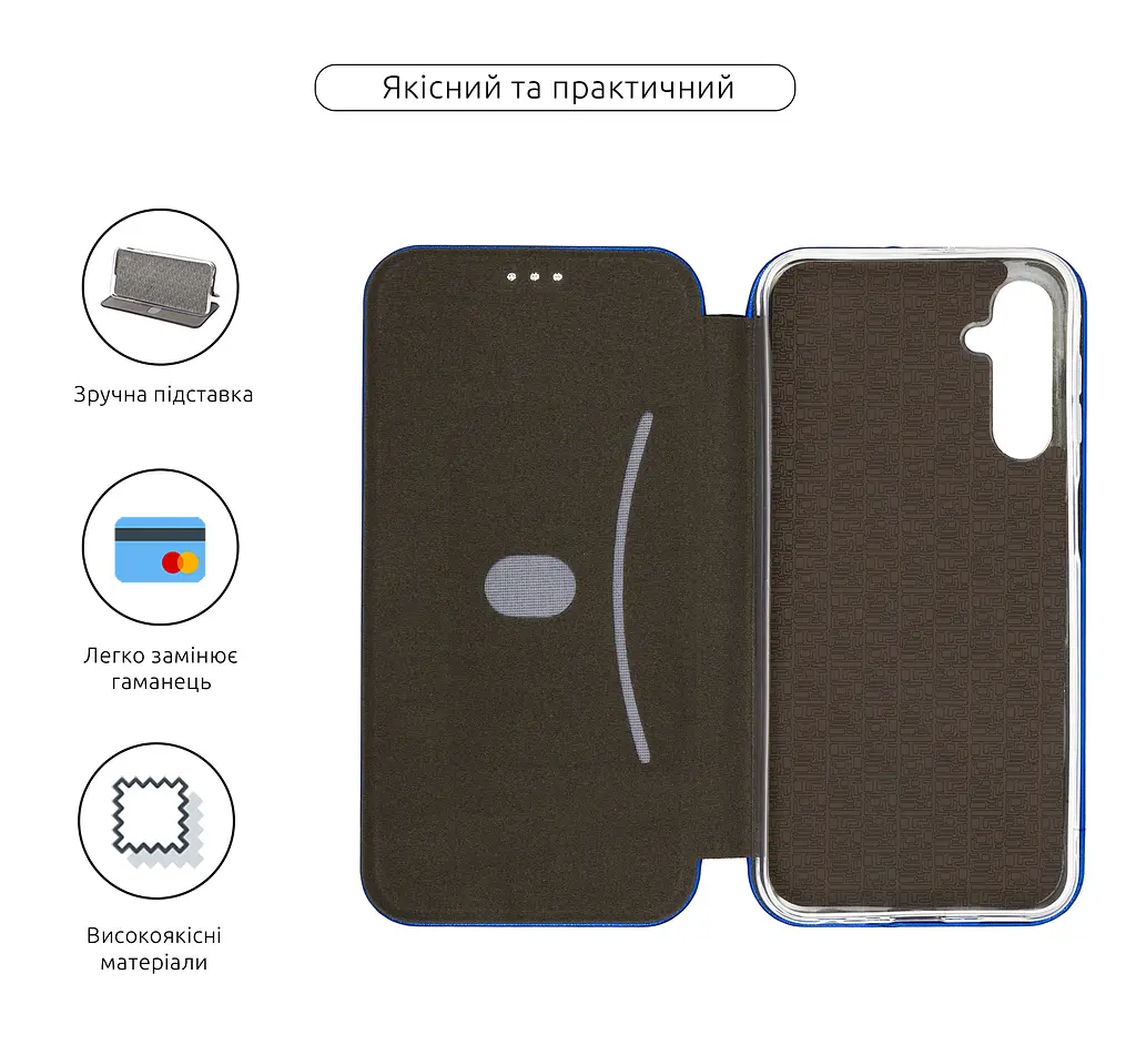 Чехол-книжка для Samsung Galaxy A24 4G (A245), G-Case, синий, кожаный чехол-книжка из экокожи (PU) и TPU, с магнитом, с подставкой и вместительным кардхолдером, противоударный, защита всего корпуса, ArmorStandart (ARM67999) - фото 3