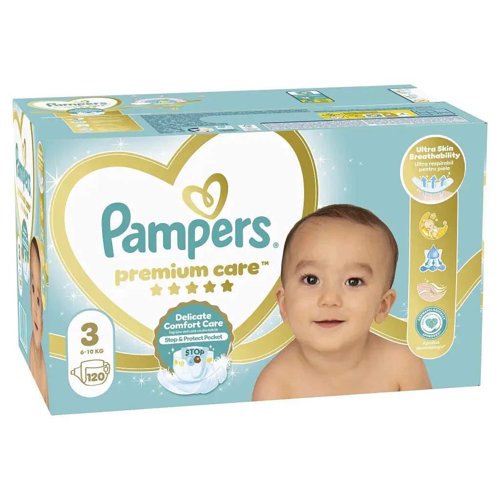 Підгузки Pampers Premium Care Midi Розмір 3 (6-10кг), 120 (4015400465461) - фото 2