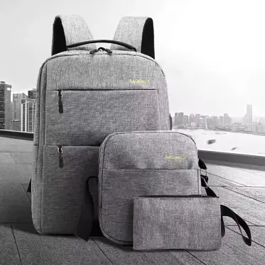 Рюкзак міський Backpack Комплект 3 в 1 місткий рюкзак для ноутбука з сумкою та гаманцем - фото 5