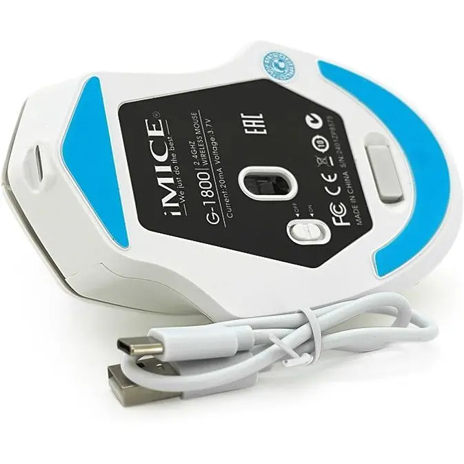 Ігрова миша бездротова iMICE G1800 Rechargeable, 4 кнопок, акумулятор, 1600dpi, 2.4Ghz, Black - фото 3