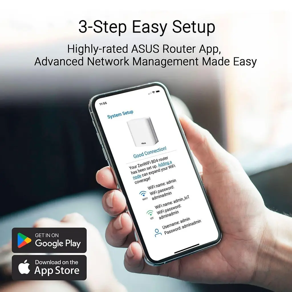 MESH-система ASUS Wi-Fi Mesh система ZenWiFi BD4 2pk White (90IG0960-MO3C20) - фото 9