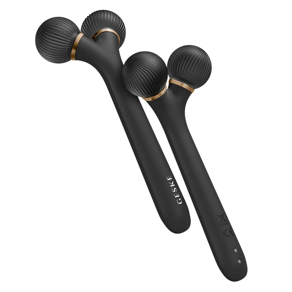 Електронний звуковий ролик для обличчя GESKE Sonic Facial Roller 4 в 1 сірий - фото 4