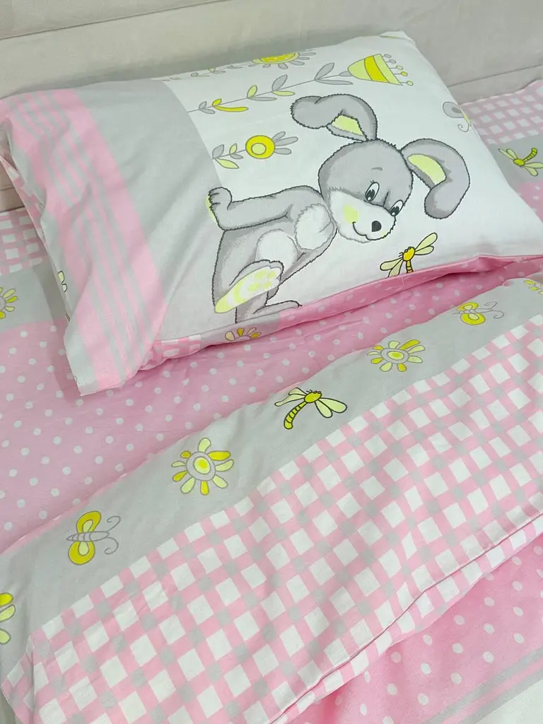 Дитячий комплект постільної білизни Ecotton 110х140 см Рожевий Зайчик (24900) - фото 2