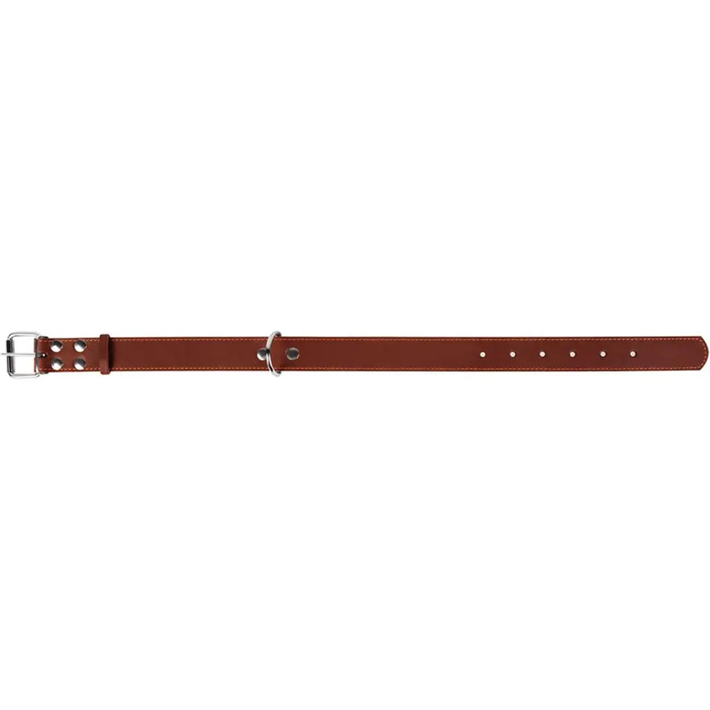 Нашийник подвійний Collar, шкіра, 48-63х3,5 см, коричневий - фото 4
