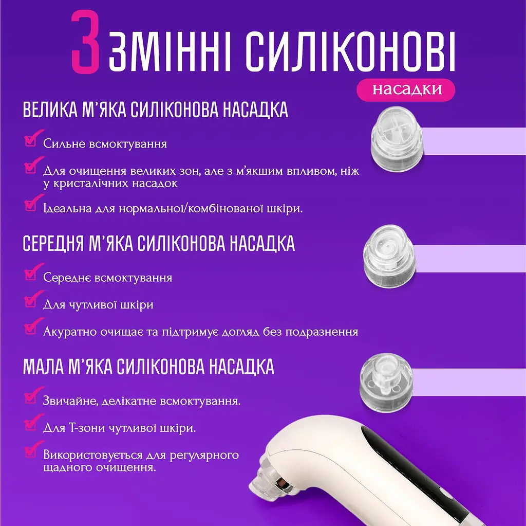 Вакуумний очищувач пор No Brand 0.8 Вт Білий (WVC-067) - фото 5