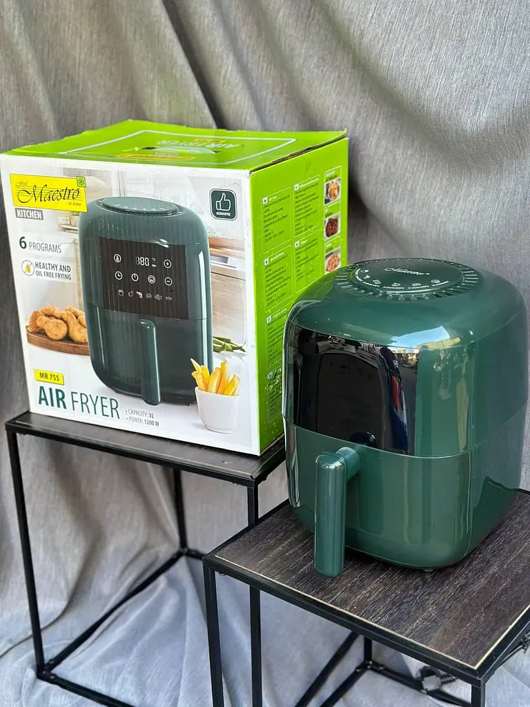 Аэрофритюрница безмасляная Maestro MR-755 Air Fryer Kitchen 3 л Зеленая 1200 Вт - фото 4