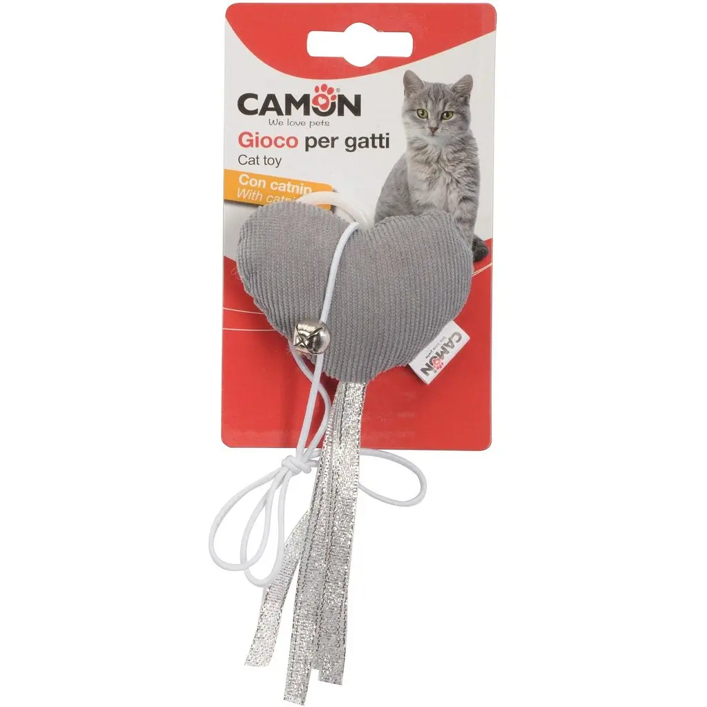 Іграшка для котів Camon Серце, з дзвіночком та резинкою, 5-7 см, в асортименті - фото 2