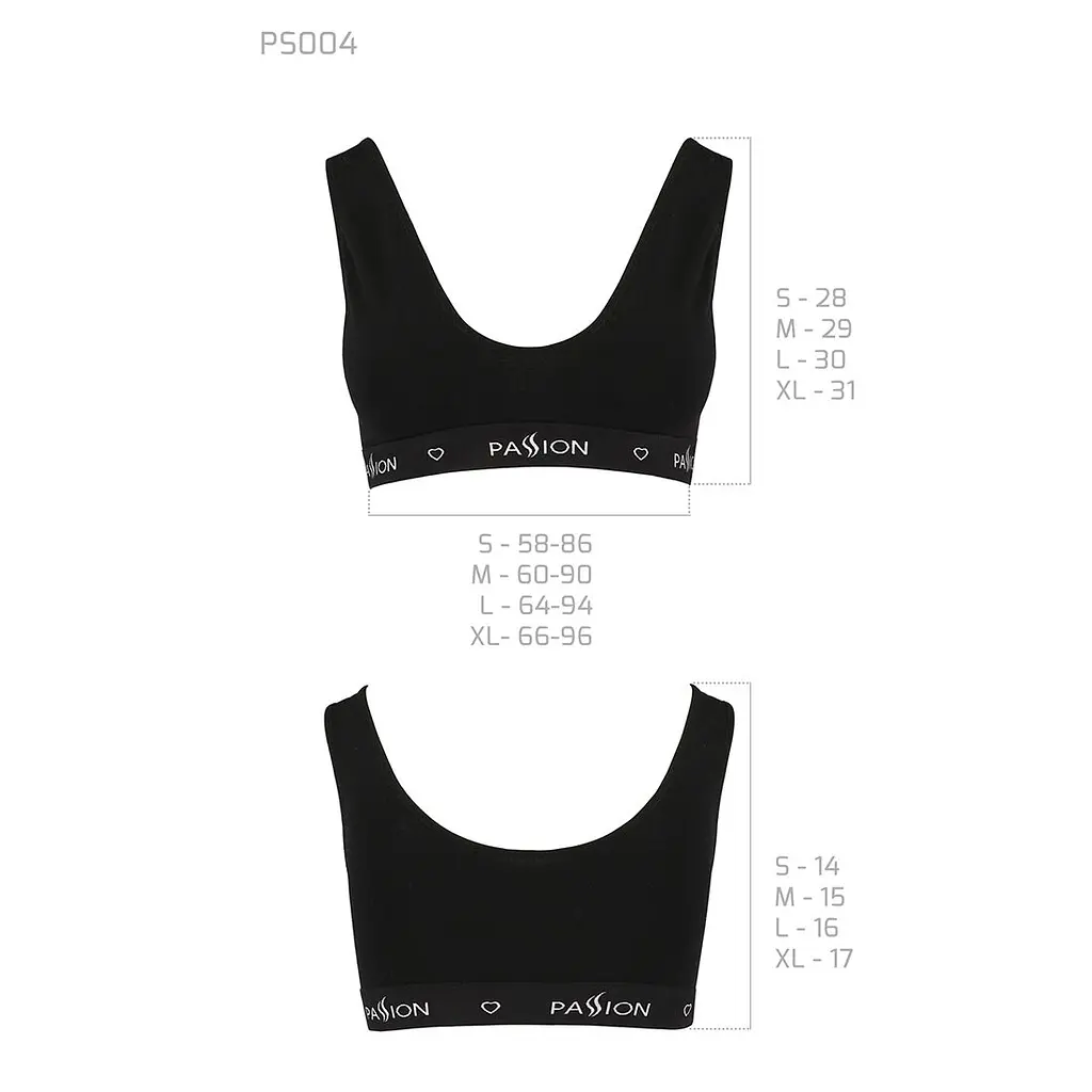 Спортивний топ з широкою гумкою Passion PS004 TOP XL, black - фото 6