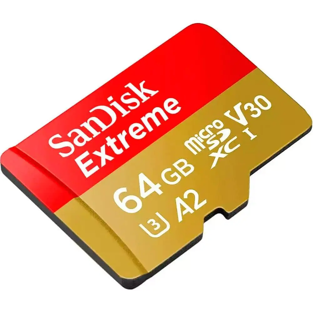 Карта пам'яті Sandisk 64GB microSDXC Extreme for Action Cams and Drones + SD Adapter + 1 year Rescue (SDSQXAH-064G-GN6AA) - фото 3
