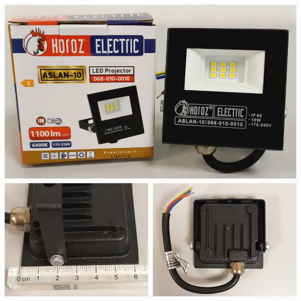 Прожектор світлодіодний Horoz Electric ASLAN-10 10W 6400K чорний - фото 2