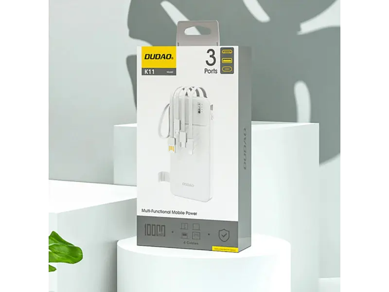 Зовнішній акумулятор (Power Bank) Dudao 10000mAh K11 10W White (6977196681860) - фото 3
