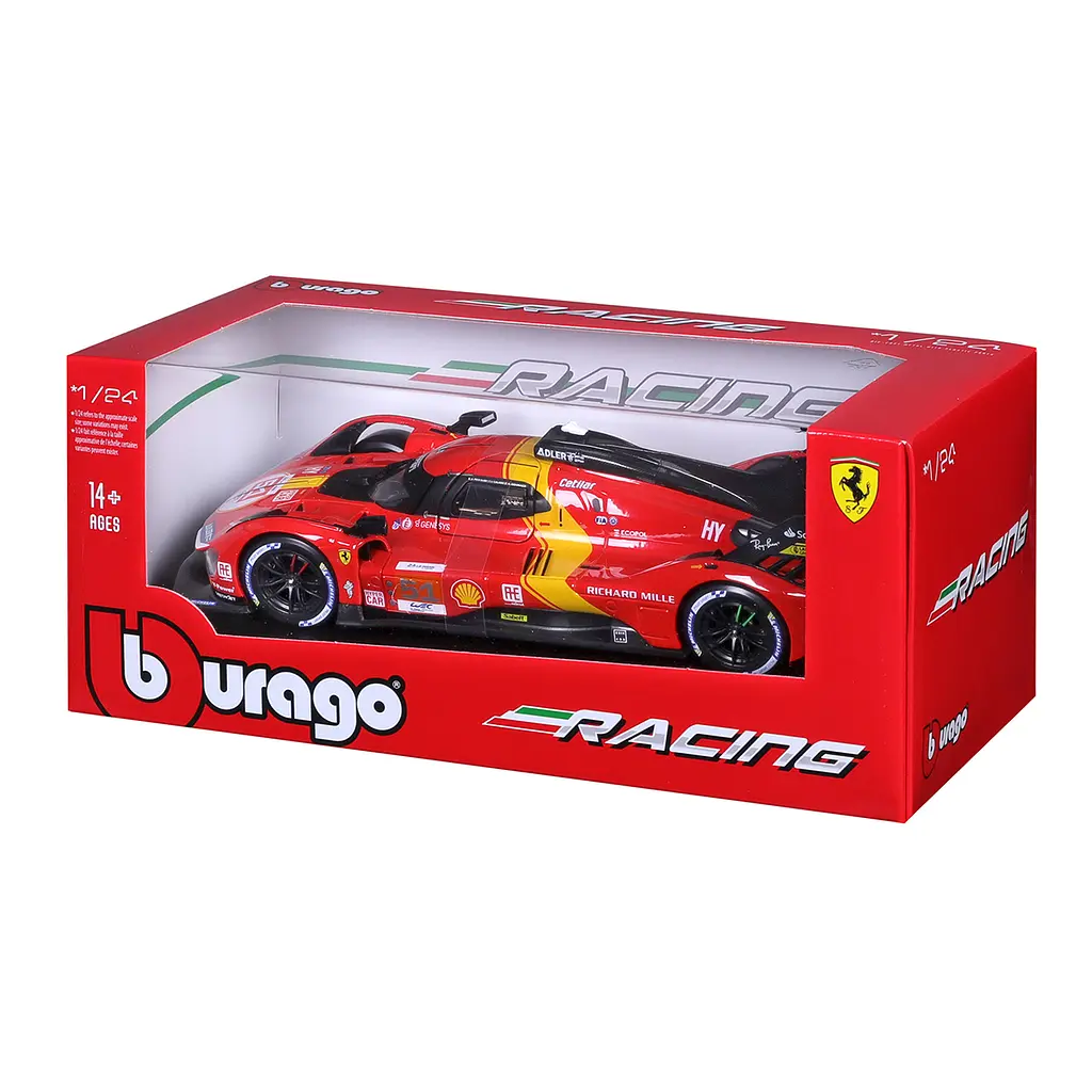 Автомодель Bburago Ferrari 499P LMH 1:24 красно-черная (18-26309) - фото 8
