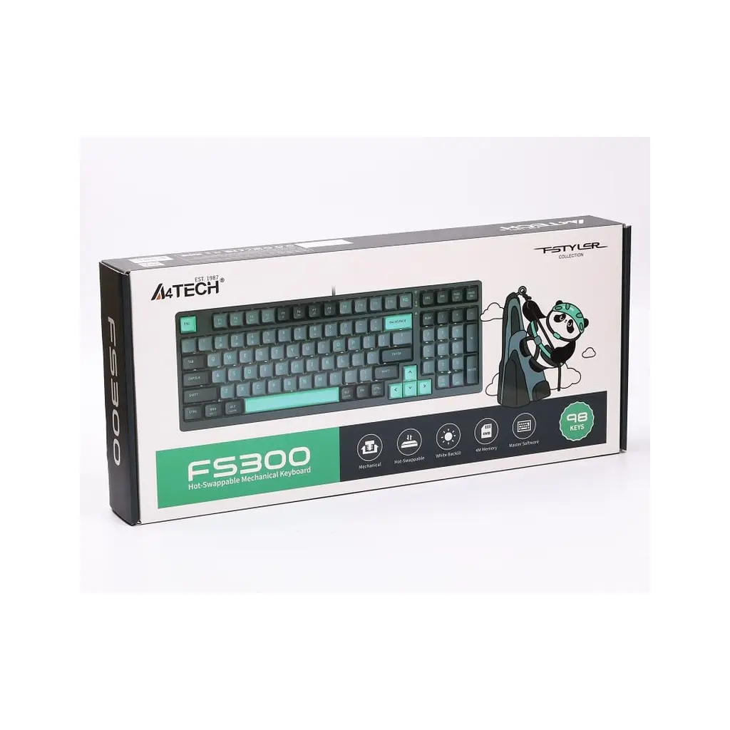 Клавиатура A4Tech FS300 FS Switches USB Panda Rock Climbin (4711422003086) - фото 12