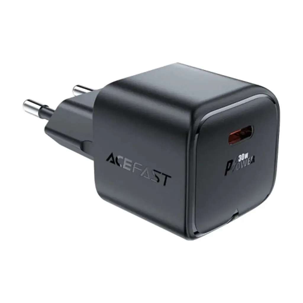 Зарядний пристрій Acefast USB-C 30W Gan A77 mini Fast Charger Black (6974316282662) - фото 8