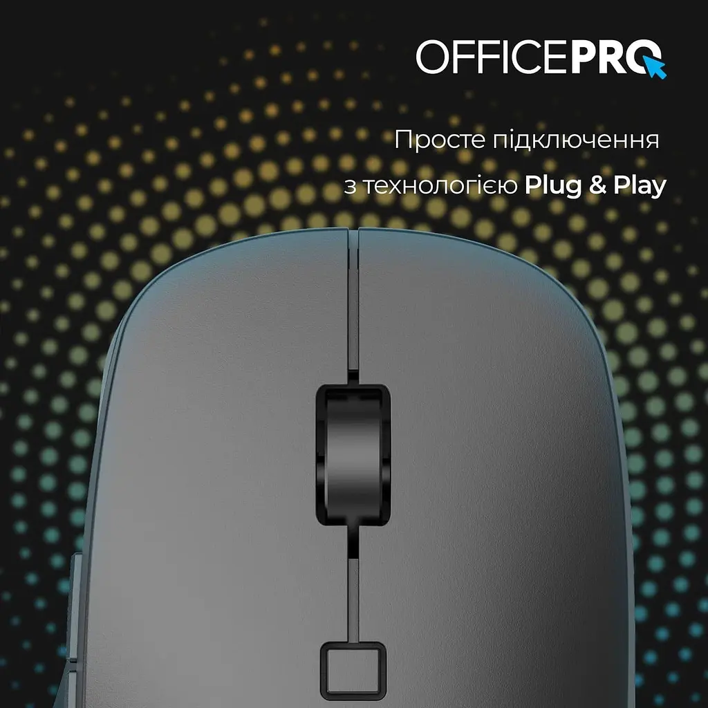 Бездротова миша OfficePro M305B Silent Click Ergonomic Wireless Black (M305B) - фото 8