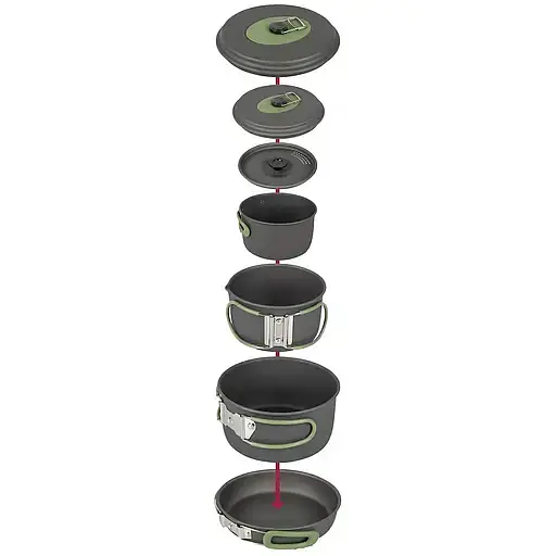 Набір посуду Bo-Camp Explorer 4 Pieces 19 Hard Anodized сірий/зелений (DAS302733) - фото 3