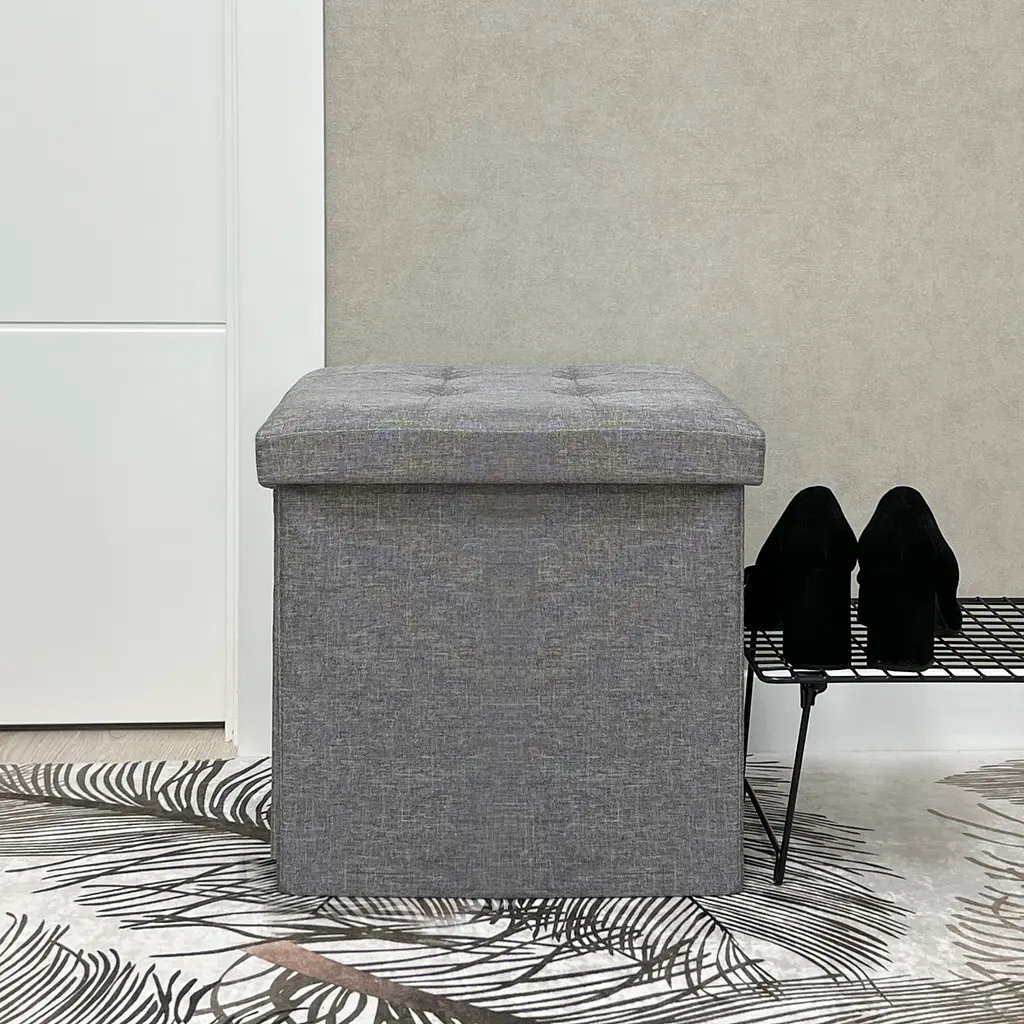 Пуф для хранения МВМ My Home 380х380х380 мм серый (TH-03 GRAY) - фото 3
