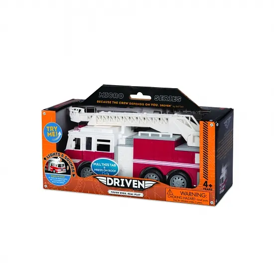 Машинка Driven Micro Пожежна машина, білий з червоним (WH1007Z) - фото 5