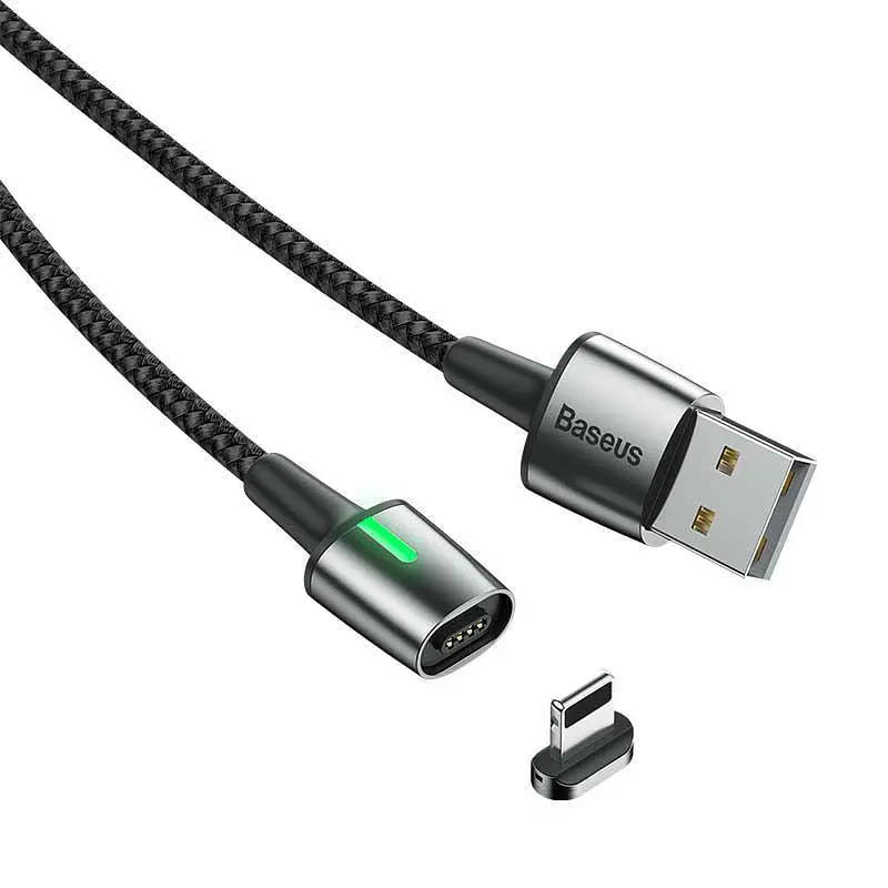 Кабель Baseus Zinc Fabric Magnetic Cable USB to Lightning 1.5A 2m CALXC-B01 Black - фото 4