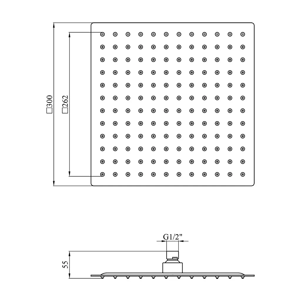 Лійка для верхнього душу Kroner KRP Edelstahl Kubus - ESG704-30 (CV022955) - фото 4