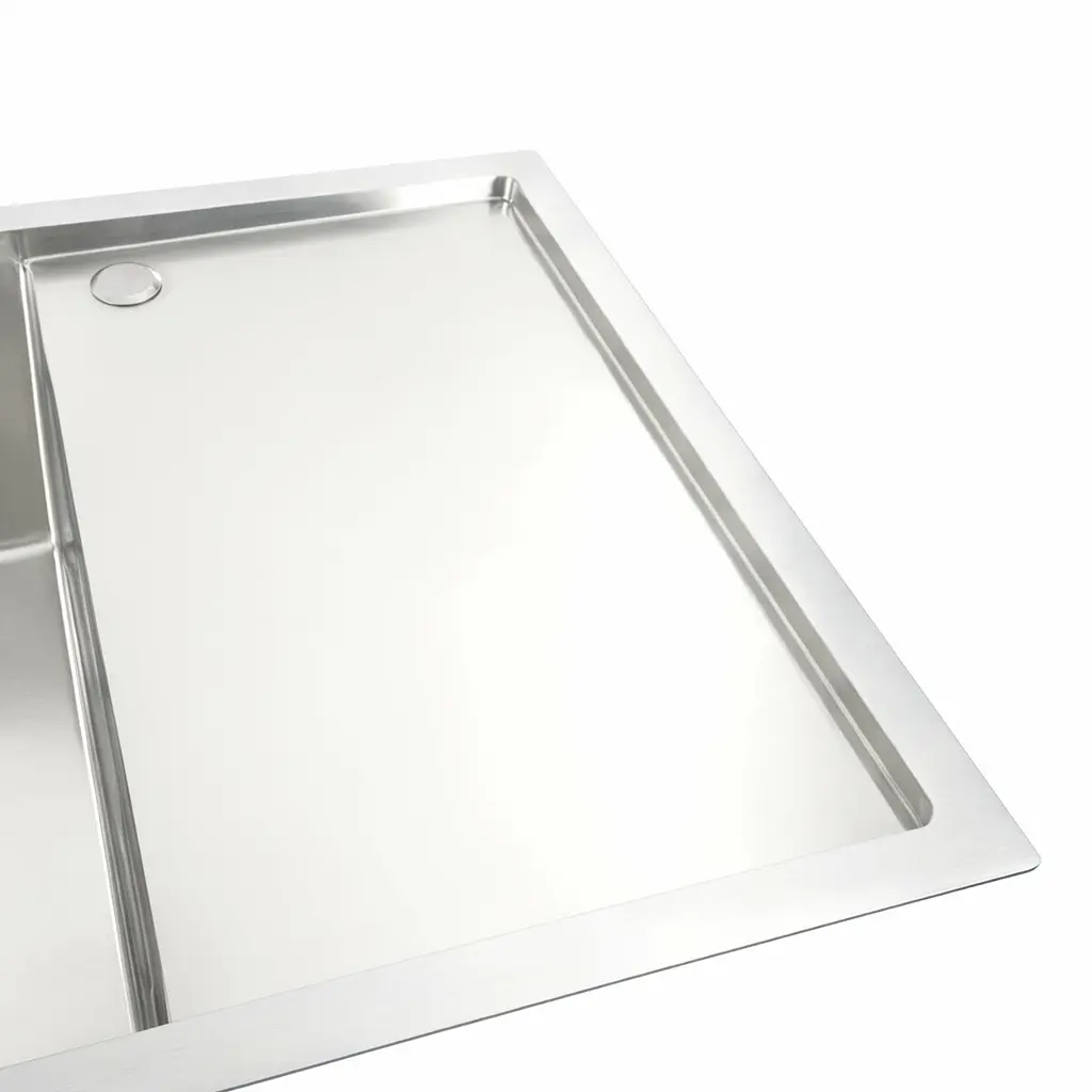 Кухонна мийка Platinum Handmade нержавійка 78x50 L (один отвір, квадратний сифон, 3,0/1,0 мм), Нержавіюча сталь - фото 4