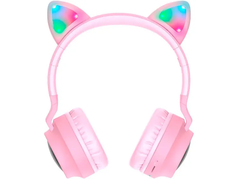 Навушники з мікрофоном Hoco W27 Cat Ear Pink - фото 2