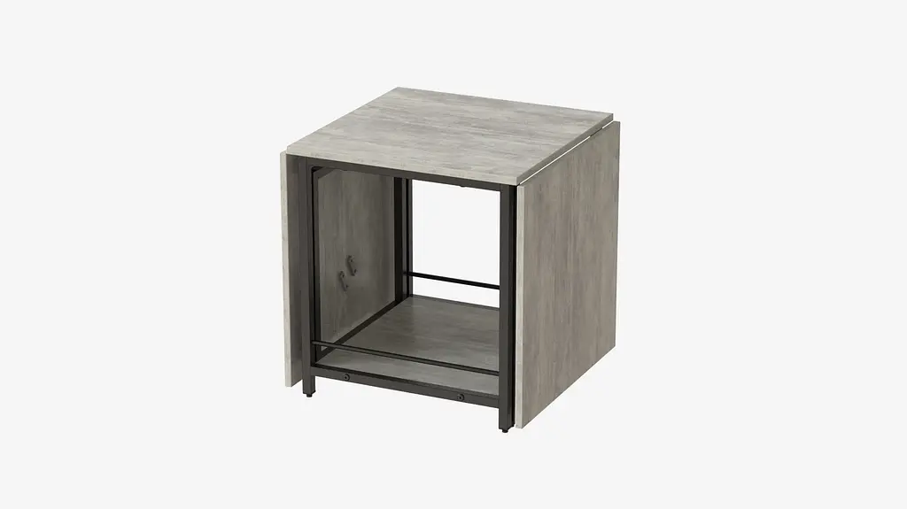 Стол журнальный трансформер Куб Комбо Ferrum-decor 540x532x500 Черный металл ДСП Бетон 16 мм (FRD-105155) - фото 8