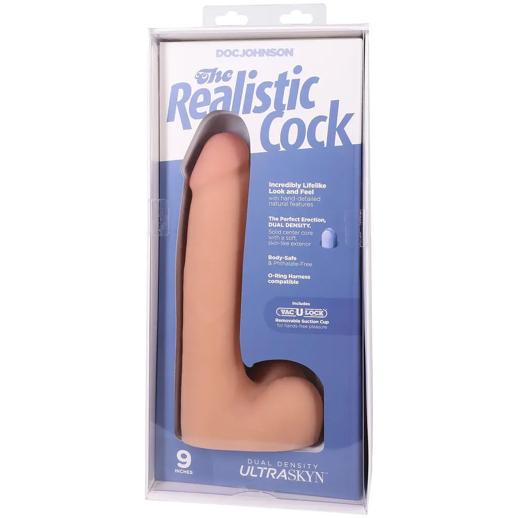 Фалоімітатор Doc Johnson The Realistic Cock ULTRASKYN 9 Inch with Balls, 22.9 см - фото 9