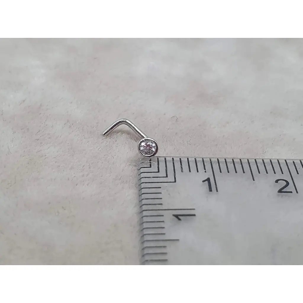 Золотая серьга-пирсинг Астор в нос с фианитом. 2182526Б - фото 6