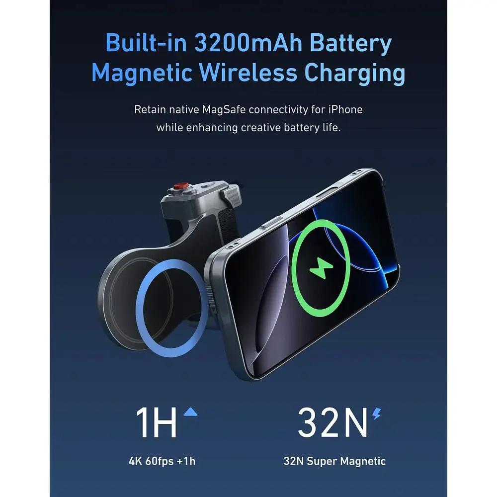 Тримач із зарядкою Telesin Master Grip Creator Combo для iPhone 17 Pro Max (P5-MCS-25-TIP) [159812] - фото 4