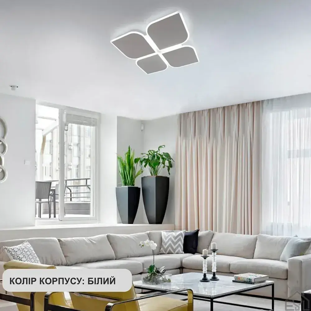 Керована світлодіодна люстра AERO 70W 4F-455x455x57-WHITE-220-IP20 ESLLSE - фото 6