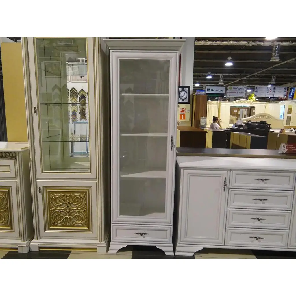 Пенал-вітрина ВМК Кентукі REG1W1S Білий альпійський (GRB-1775) - фото 5