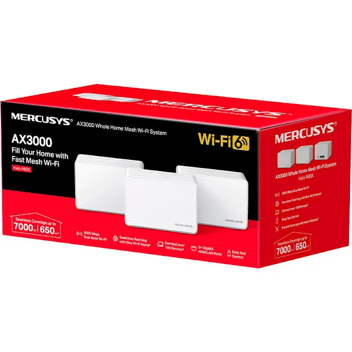 Маршрутизатор Mercusys Halo H80X 3-pack - фото 3