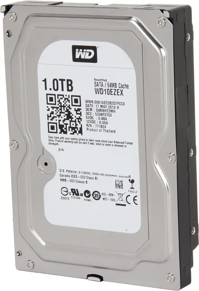 Жесткий диск 3.5" 1TB Western Digital Caviar Blue 7200 rpm 64MB SATAIII (WD10EZEX) Refurbished - фото 3