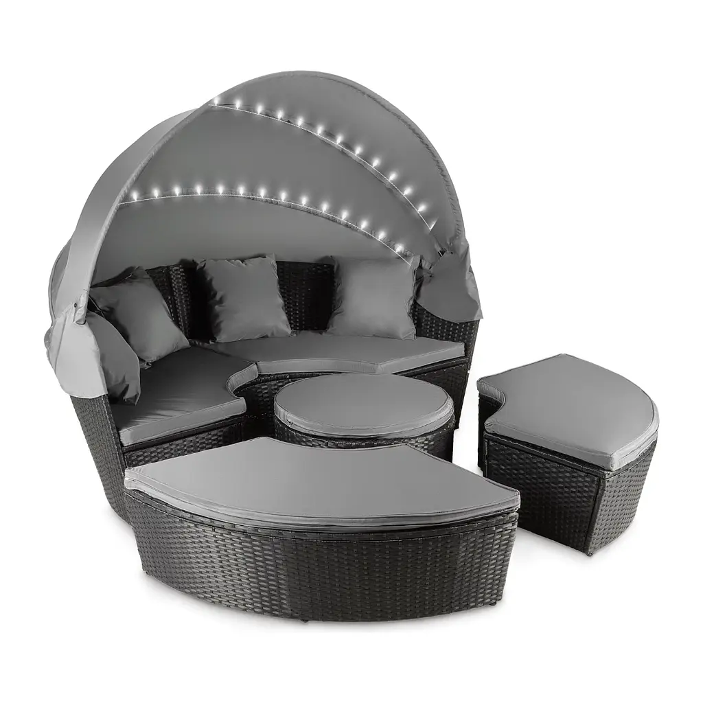 Садові меблі Outtec Round Lounge Chairs чорно-графітові - фото 2