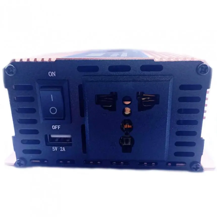 Инвертор напряжения Carmaer Power Inverter 028 модифицированная синусоида Gold 1 розетка 1 USB экран с 12V на 220V 1200W (11067) - фото 3