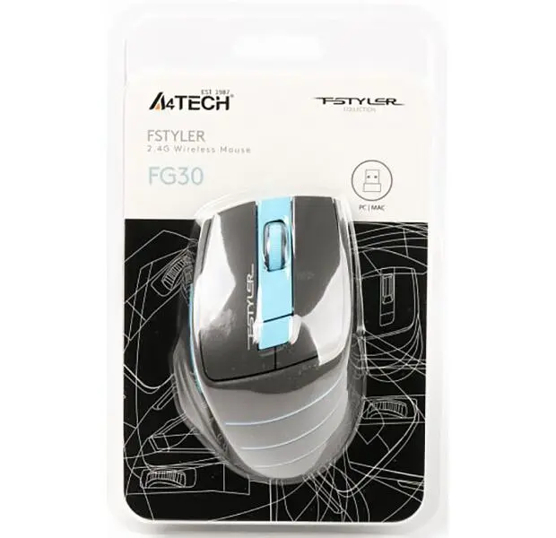 Мышь A4Tech Fstyler FG30 Wireless Blue - фото 5