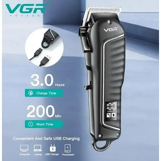 Професійна машинка для стрижки волосся VGR V-683 акумуляторна з 4 насадками 7 Вт - фото 9