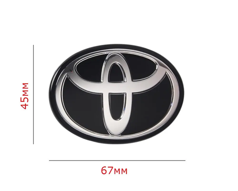 Емблема під склом Toyota Чорна 67х45 мм на скотчі (Завод) - фото 2