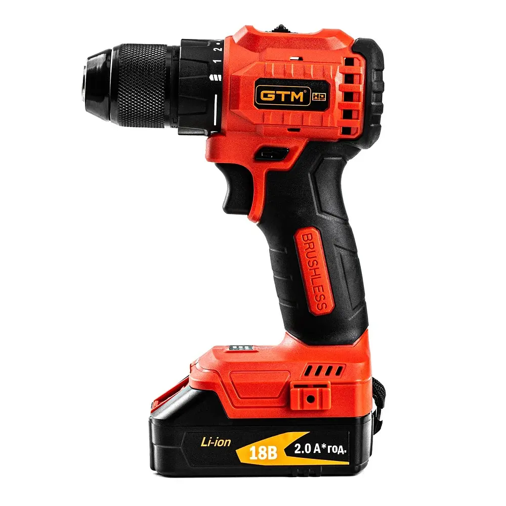Шурупокрут акумуляторний GTM DS18/50BL (50 Нм, 1.5-13 мм, BL, 18 В) - фото 3