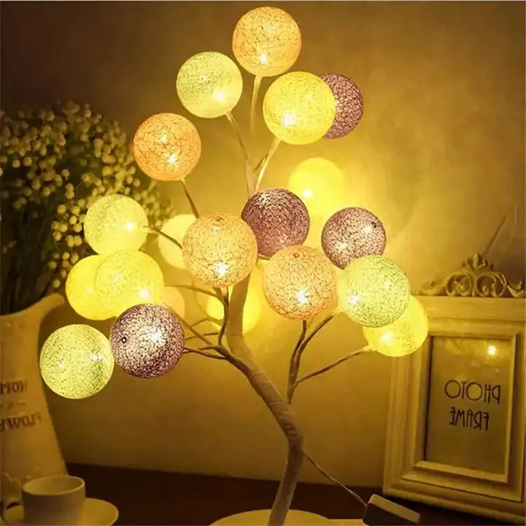 Настільна LED лампа XPRO SFK-28 з дерев'яною основою та кольоровими кулями (44863-16924_322) - фото 6